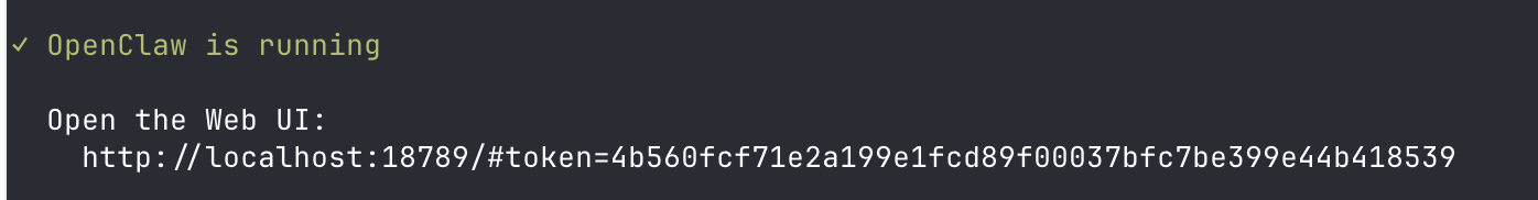 OpenClaw Web UI URL with token